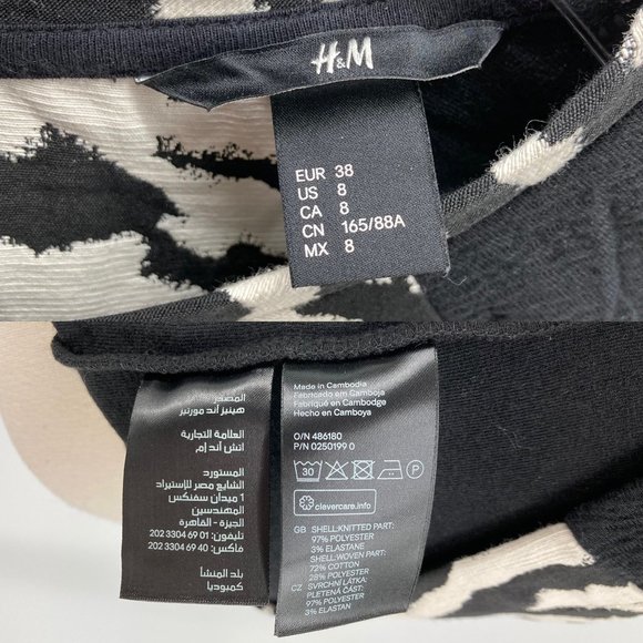 H&M - 8 - Black and White Color Block Sheath Dress - Picture 4 of 4